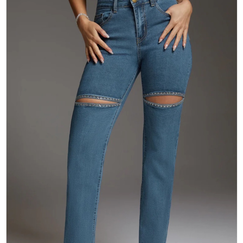 Bebe Bling Slit Jean